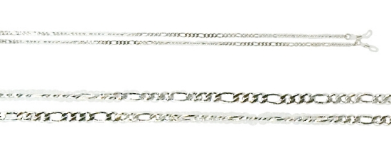 Flat link silver chain