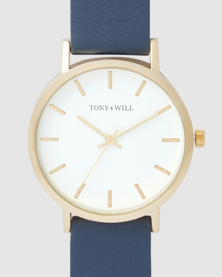 Picture of CLASSIC LEATHER Gold/ White / Navy