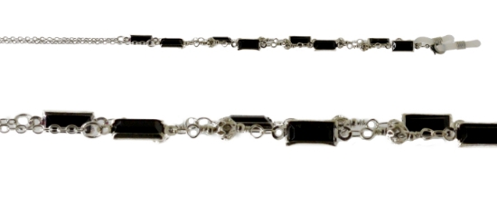 Picture of Black Beads on Silver Chain