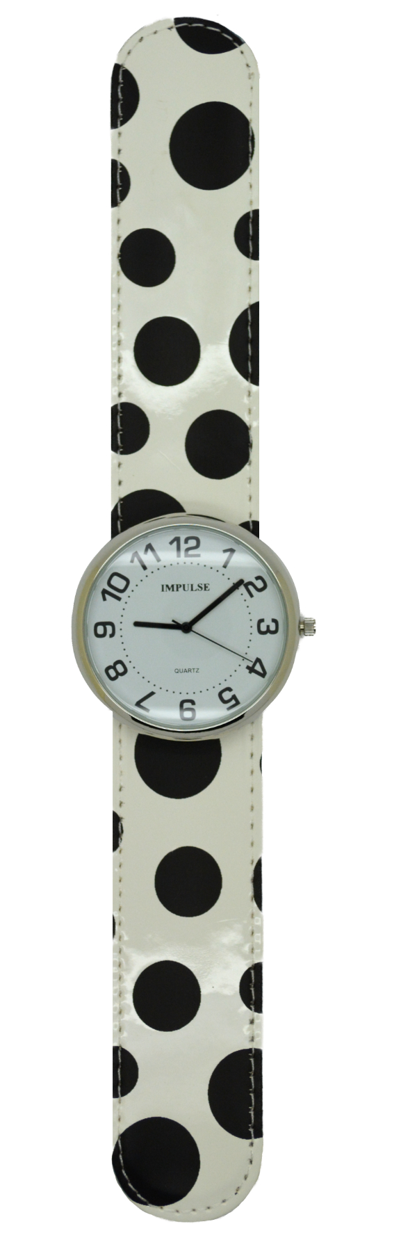 . Impulse Slap Watch 041 - LARGE- White/Black Spots